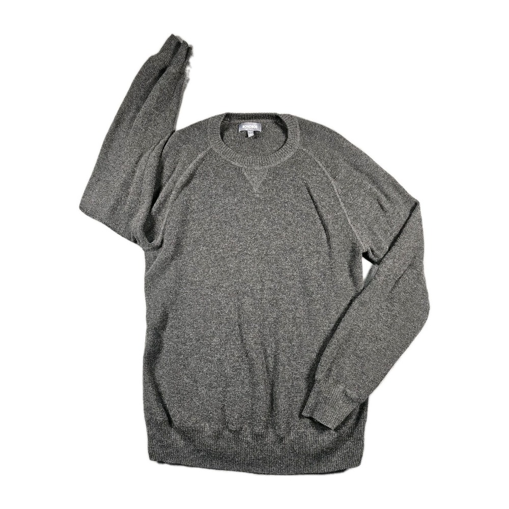 Bonobos Merino‎ Crewneck Sweater Mens Large Slim Fit Heathered Gray Wool Cotton